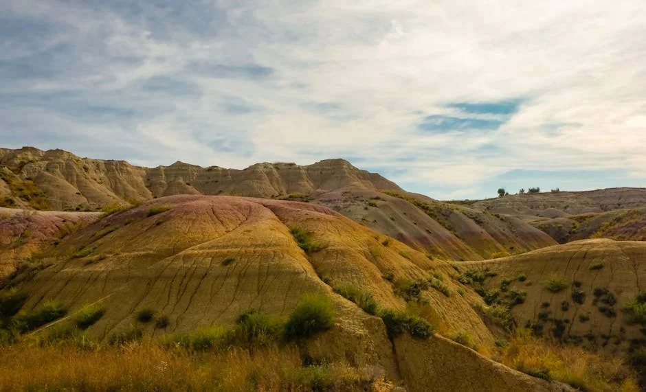 Badlands National Park winter hiking - dramatic geological formations under winter sky