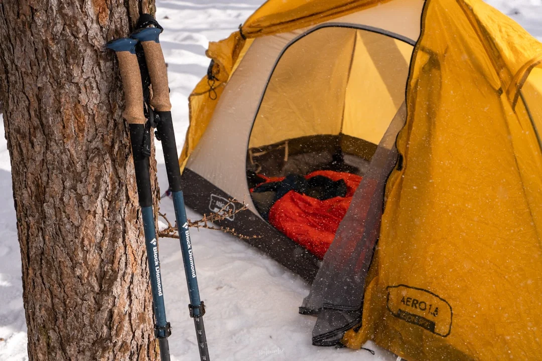 6 Winter Sleeping Bags Tested at Great Smoky Mountains (2026) 1 Winter sleeping bag review - tent setup in snowy Great Smoky Mountains conditions