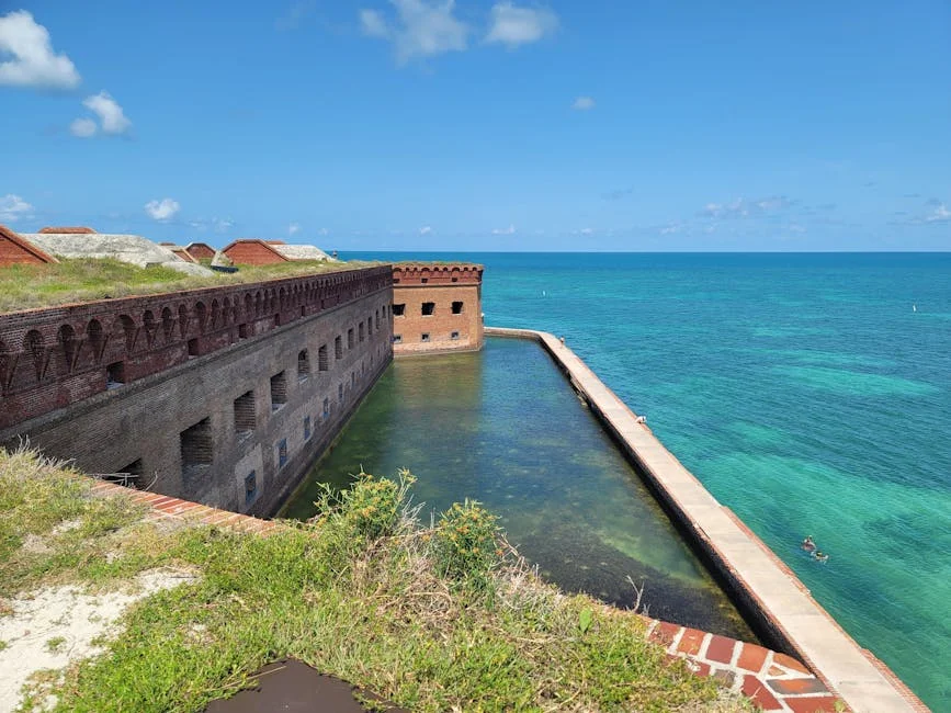 Winter Hiking Boot Review: Dry Tortugas (2026) 2 Historic Fort Jefferson overlooking turquoise waters at Dry Tortugas National Park