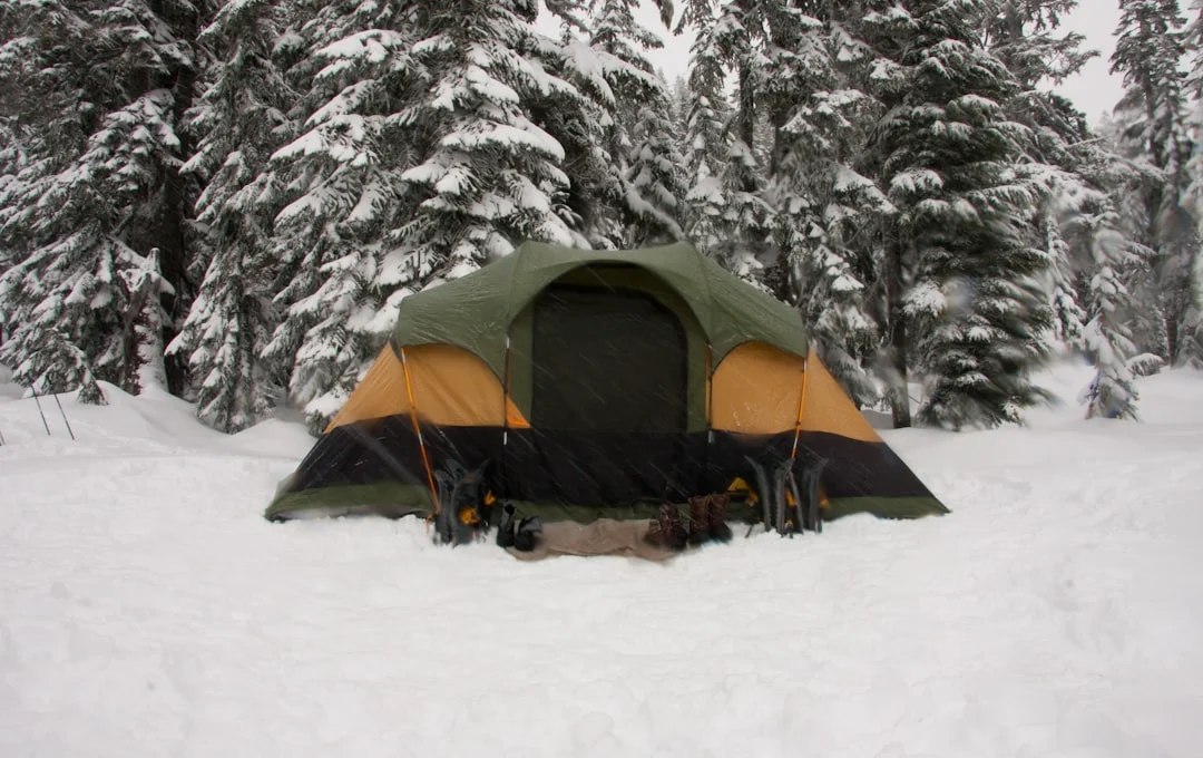 6 Winter Sleeping Bags Tested at Great Smoky Mountains (2026) 2 Winter camping scene with cold weather sleeping gear setup